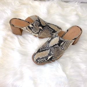 Madewell  “Carey” Mule in Snake Embossed Leather‎